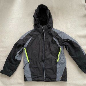 Karbon Snow Ski Jacket Boys 14 Black Neon Green